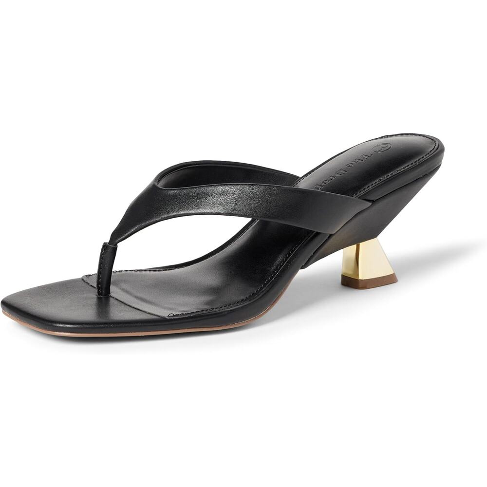 New Size 9.5 Dakota Sculpted Heel Thong Sandal in Black